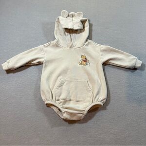Baby Disney Winnie‎ the Pooh Hooded Romper Ivory 6–12 Months Viral One Piece